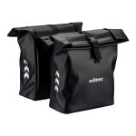 Wiltec Doppia borsa per portapacchi posteriore bici 48 l, borsa posteriore bici 30 x 14 x 57 cm, borse per bicicletta resistenti all'acqua