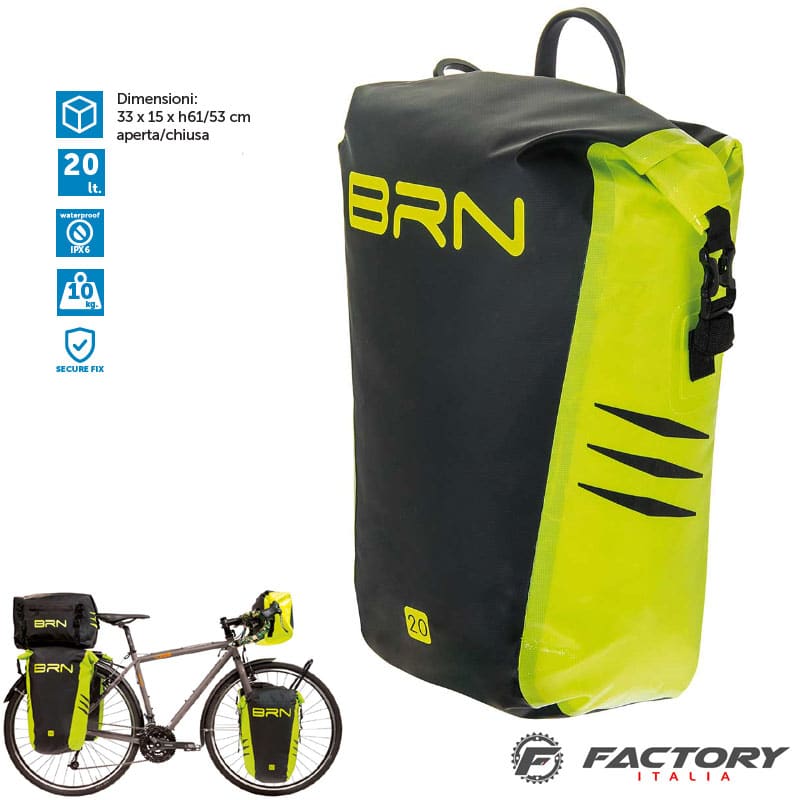 borse-bici-000igy-1.jpg Borsa bici da viaggio BRN Himalaya 20 litri gialla fluo Factoryitalia.com - immagine 1