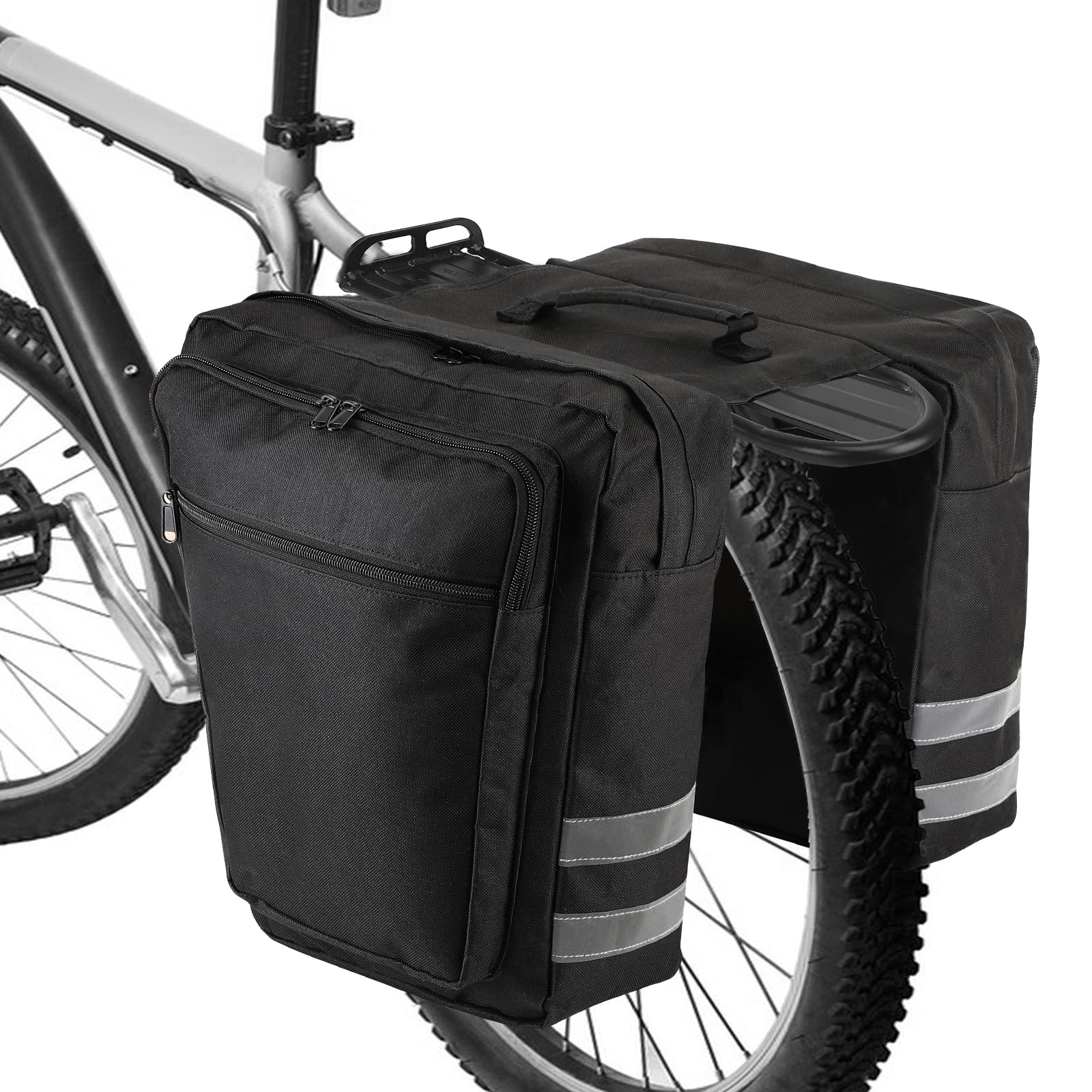 borse-posteriori-bicicletta-375iky-1.jpg zeroto Borsa per Bicicletta, 25L Borse Posteriori Bici Resistente Impermeabile per Portapacchi Posteriore con Rifiniture Riflettenti Cinghia di Trasporto per Bici da Strada, Mountain Bike(Nero) : Amazon.it: Sport e tempo libero - immagine 1