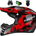 Caschi Da Motocross, Caschi Scooter Caschi Bici Caschi Cross Off road, Casco Da Motocross Per Bambini, Casco Integrale Da Fuoristrada, Per Moto Da Cross BMX, Con Guanti, Occhiali E Maschera(Red,S(52 5 : Amazon.it: Auto