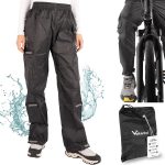 Pantaloni antipioggia definitivi per ciclisti neri riflettenti