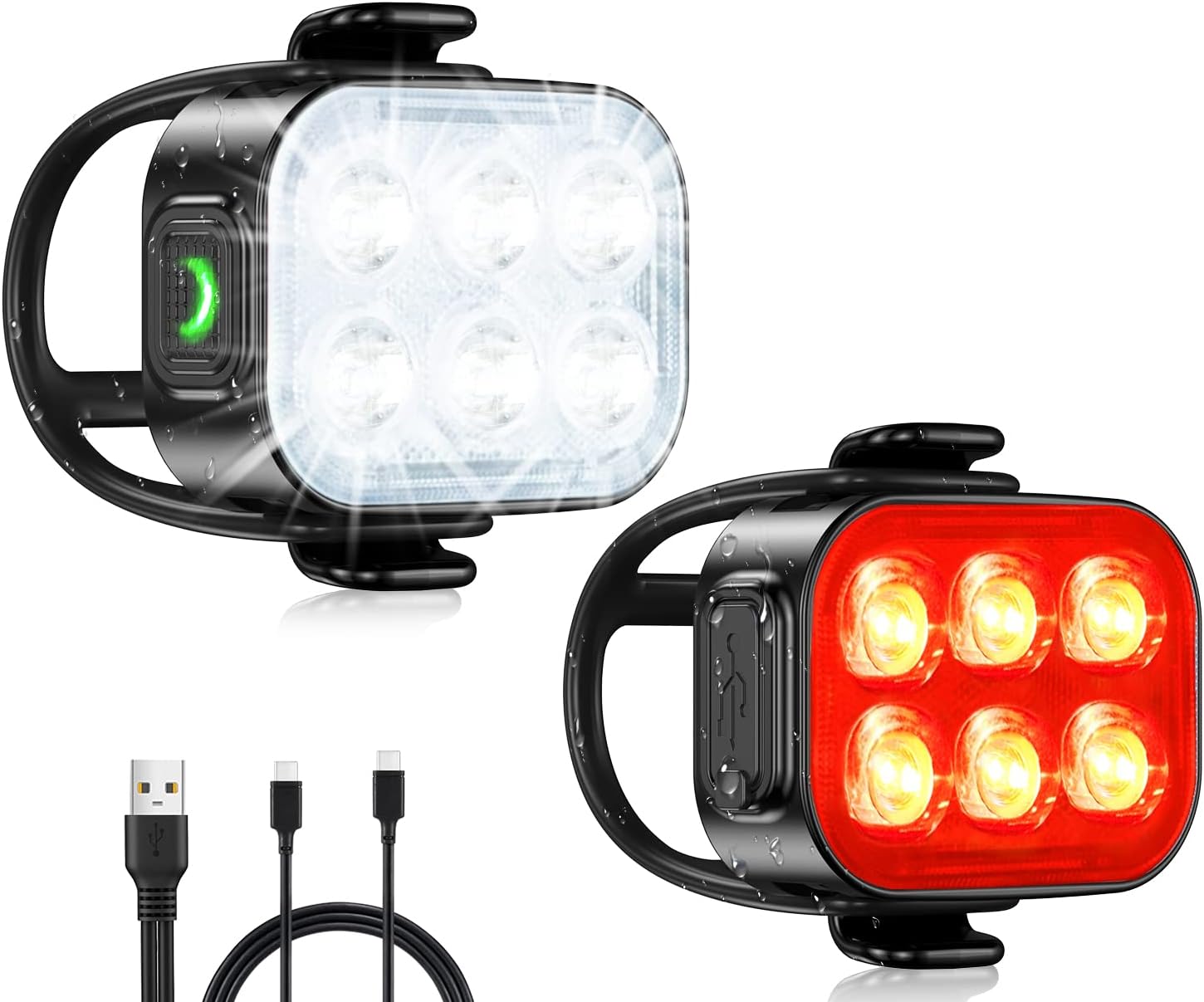 lampada-bici-197ilc-1.jpg Luce Anteriore e Posteriore per Bici Modalità Lampada Bici Ultra Slim USB Ricaricabile con Ricarica Rapida di Ore Impermeabile LED Potente per | Leroy Merlin - immagine 1