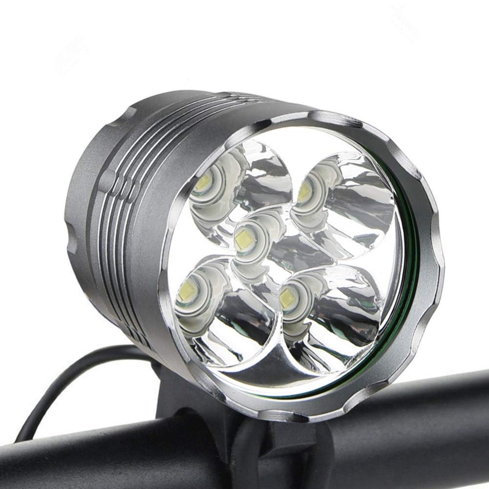 lampada-bici-275igr-1.jpg WASAGA Luci per Bici, Luce per Bicicletta da 6000 Lumens 5 LED, Luce Frontale per Mountain Bike Impermeabile con 8400mAh Pacco Batteria Ricaricabile, 3 modalità Luci per Bicicletta Faro Anteriore : Amazon.it: - immagine 1