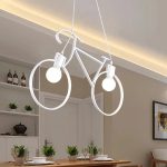 Lampadario pendente moderno bike LED sospensione bicicletta doppia lampada E27 luce cameretta ambienti moderni COLORE BIANCO | Leroy Merlin