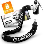 GUARDED Lucchetto per bicicletta di alta qualità con chiave, catena in acciaio da 8 mm, alto livello di sicurezza, serratura antifurto, per scooter E, bici elettrica, scooter da città, moto : Amazon.it: