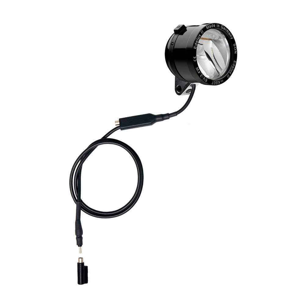 luce-bici-anteriore-405jyc-1.jpg Luce bici led anteriore per dinamo Edelux II con cavo e connettore coassiale | Mognetti Bike - immagine 1