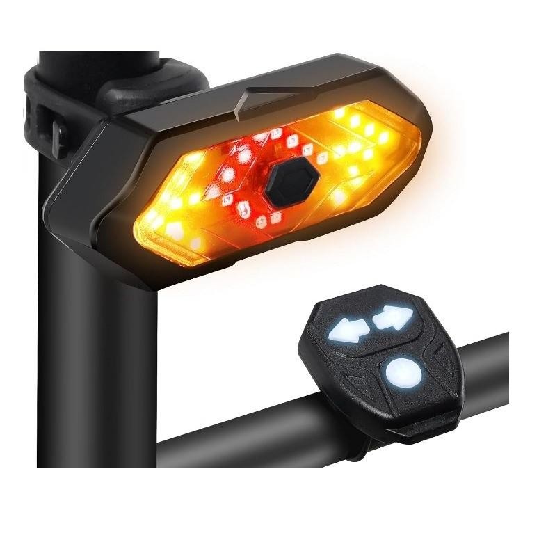 luce-bici-posteriore-146ryf-1.jpg FANALE POSTERIORE FRECCE PER BICICLETTA CON SEGNALI DI SVOLTA (FY 1820) WIRELESS - immagine 1