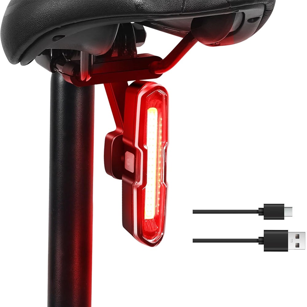 luce-posteriore-bici-440isl-1.jpg Luce Posteriore Bici Potente 40 Lumen Illuminazione Bici 5 Modalità Rosso/Blu, Ricaricabile USB C, Supporti a Sgancio Rapido per Sella & Reggisella - immagine 1