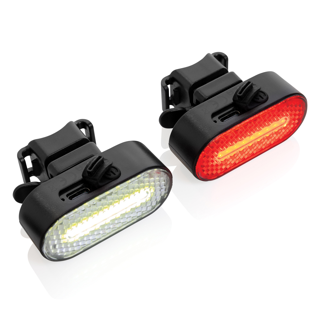 luci-bicicletta-191dzs-1.jpg Set luci USB ricaricabili da bicicletta Lumino in rPlastica - immagine 1