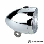 Luce riflettore anteriore bici 3 led a batterie cromato