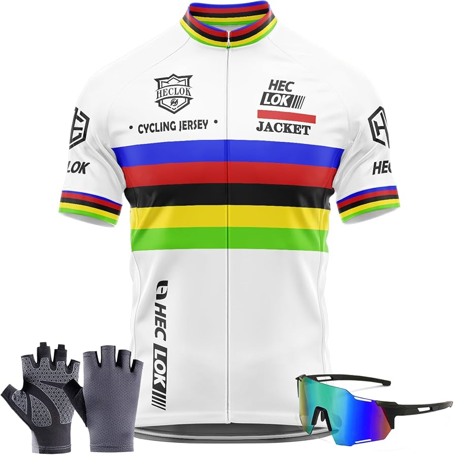 maglia-da-ciclismo-669ybz-1.jpg Maglia da Ciclismo a Maniche Corte da Uomo, Jersey Men T Shirt Uomo,Kit da Ciclismo,Occhiali da ciclismo, Guanti,Traspirante Leggero Estiva Abbigliamento per MTB Bici (TYP 1,L) : Amazon.it: Moda - immagine 1