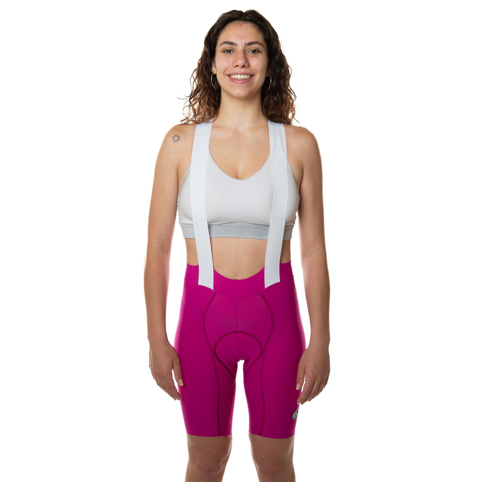 pantaloncini-ciclista-168mmf-1.jpg Pantaloncini da ciclismo donna OTTIMO Fucsia - immagine 1