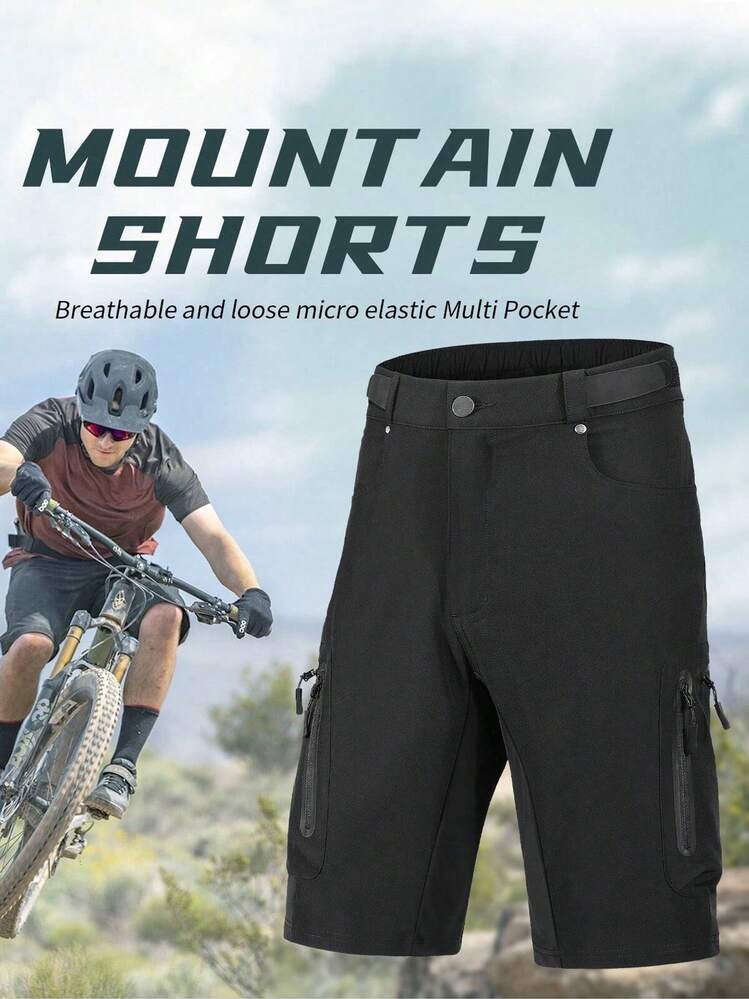 pantaloncini-da-mtb-020wpb-1.jpg Pantaloncini da ciclismo stile boyfriend da uomo, pantaloncini da mountain bike, per sport all'aperto, trekking, ciclismo downhill, abbigliamento fitness nero | SHEIN ITALIA - immagine 1
