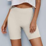Pantaloni da ciclismo da donna, corti, con gamba, boxer da donna, leggings corti, sotto il vestito da ciclista, biancheria intima a vita alta e confortevole, senza cuciture elastiche, opache, beige., : Amazon.it: