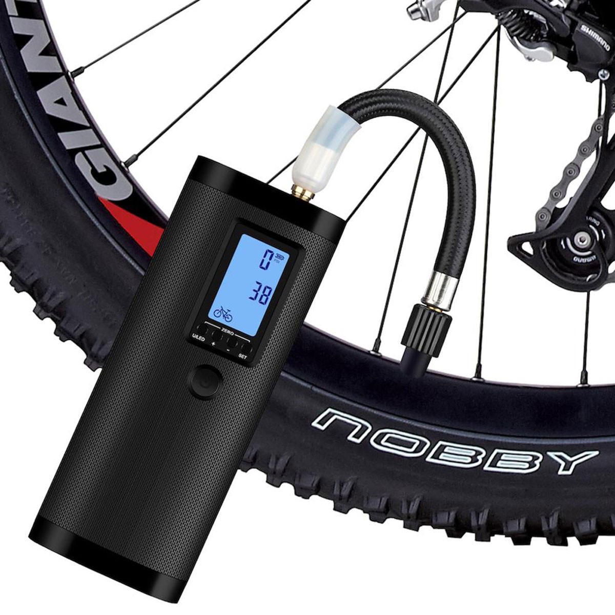pompa-bici-384kcb-1.jpg Pompa elettrica Universale Power Bank 2000mAh Ricarica USB - immagine 1