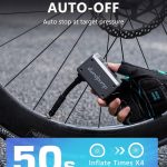 dwndpump Pompa Per Bicicletta Elettrica con Manometro, Portatile Auto Stop | Mini Compressore Bici Max 120 PSI, Con Valvola Presta E Schrader, per Bici Da Strada, Mountain Bike, Palloni Sportivi : Amazon.it: