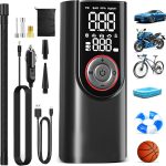 Pompa ad aria elettrica per bicicletta PSI Mini pompa per bici portatile Batteria da mAh Con schermo LCD digitale e illuminazione di emergenza