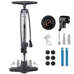 Pompa per bici in Alluminio 145 PSI Pompa bici con Doppia Valvola e Manometro