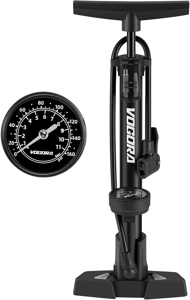 pompa-per-biciclette-000klr-1.jpg VOGORA Pompa Bici con Valvole Presta & Schrader, Manometro, per Tutte le Bici, Auto e Palloni : Amazon.it: Sport e tempo libero - immagine 1